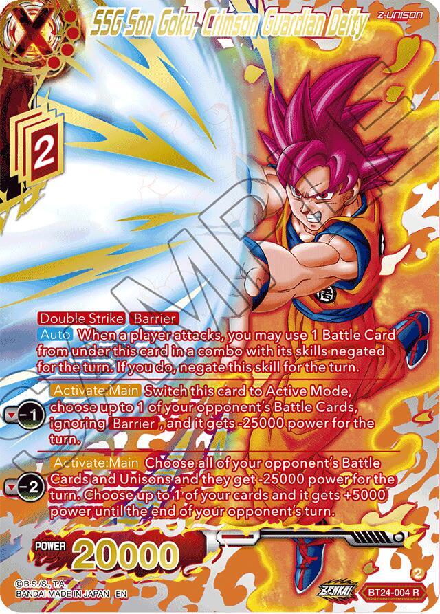 SSG Son Goku Crimson Guardian Deity Collector Booster Gold BT24-004 Beyond Generations Dragonball Super card