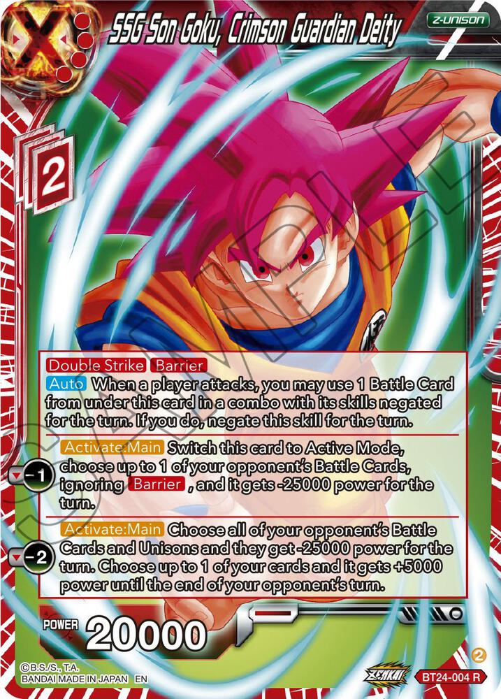 SSG Son Goku Crimson Guardian Deity Foil BT24-004 Beyond Generations Dragonball Super card