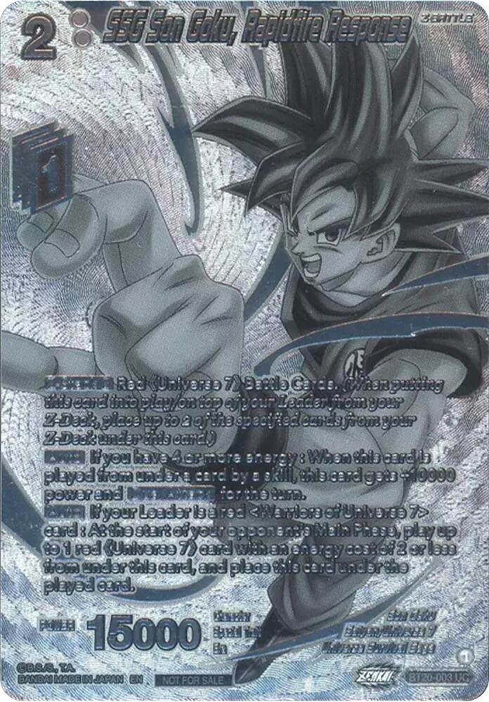 SSG Son Goku Rapidfire Response 2023 Offline Regionals Silver Print BT20-003 Promotion Cards Dragonball Super card