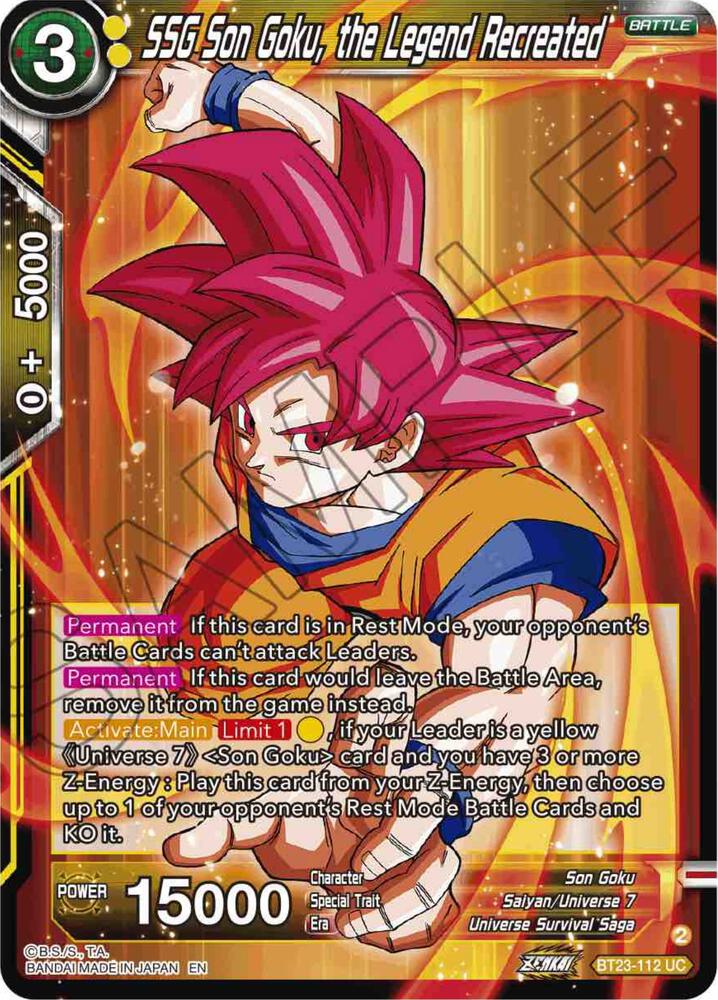 SSG Son Goku the Legend Recreated Foil BT23-112 Perfect Combination Dragonball Super card