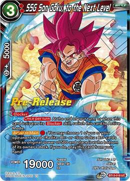 SSG Son Goku to the Next Level BT13-018 Supreme Rivalry Pre-Release Cards Dragonball Super card