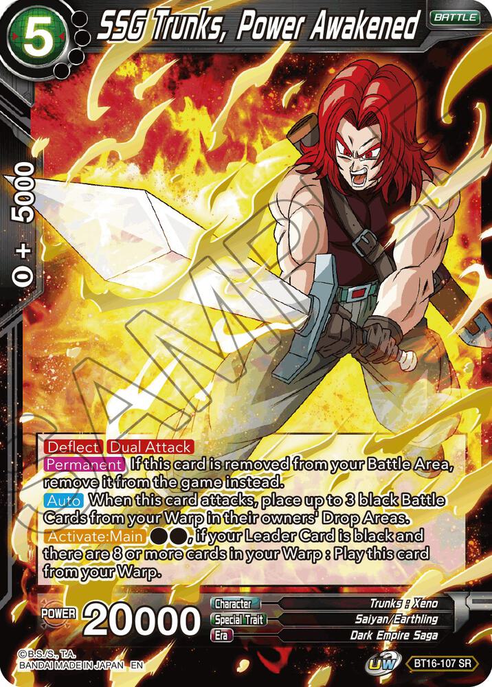 SSG Trunks Power Awakened BT16-107 Realm of the Gods Dragonball Super card