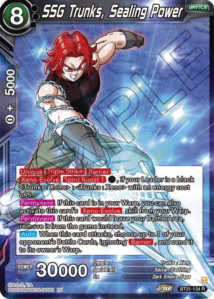 SSG Trunks Sealing Power Foil BT21-134 Wild Resurgence Dragonball Super card