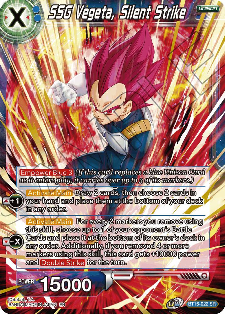 SSG Vegeta Silent Strike BT16-022 Realm of the Gods Dragonball Super card
