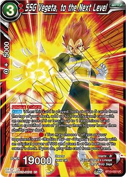 SSG Vegeta to the Next Level Foil BT13-022 Supreme Rivalry Dragonball Super card