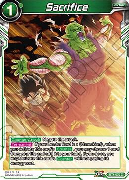Sacrifice Foil BT4-070 Colossal Warfare Dragonball Super card