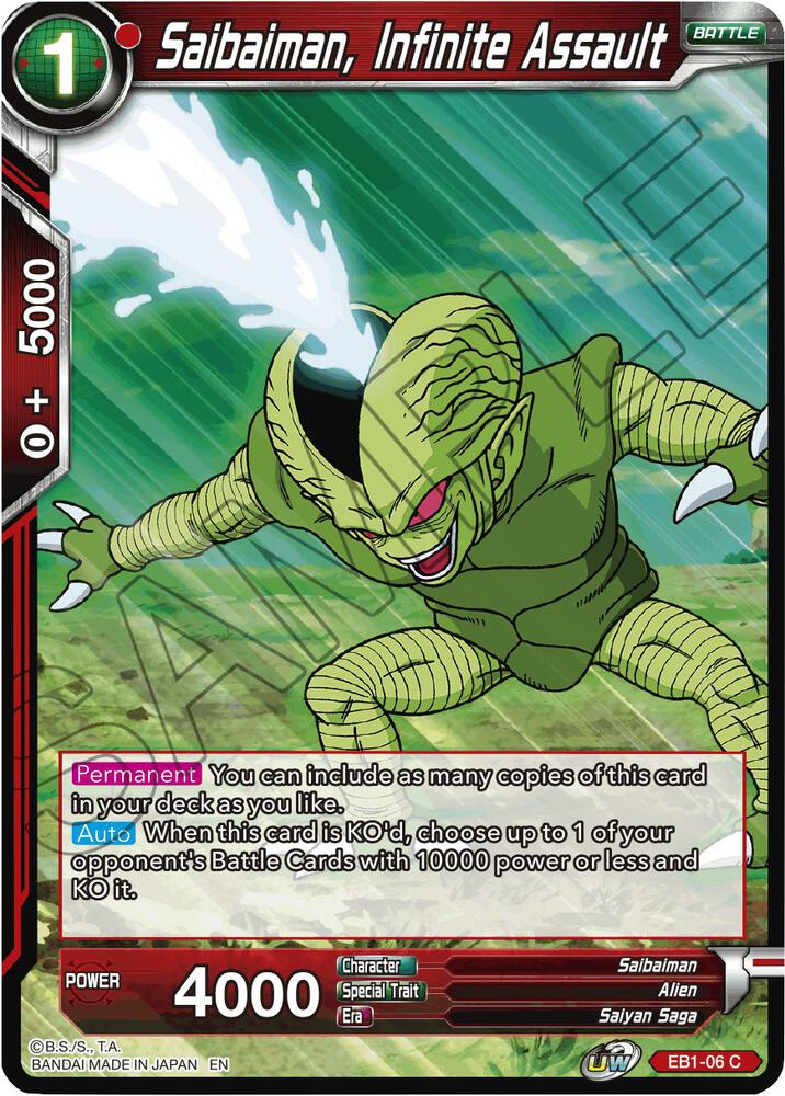 Saibaiman Infinite Assault EB1-06 Battle Evolution Booster Dragonball Super card