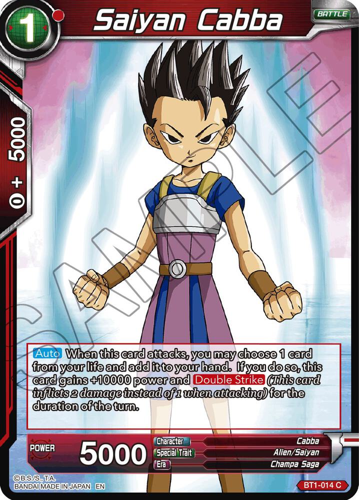 Saiyan Cabba Reprint Foil BT1-014 Battle Evolution Booster Dragonball Super card