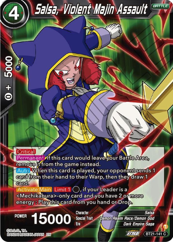Salsa Violent Majin Assault BT21-141 Wild Resurgence Dragonball Super card