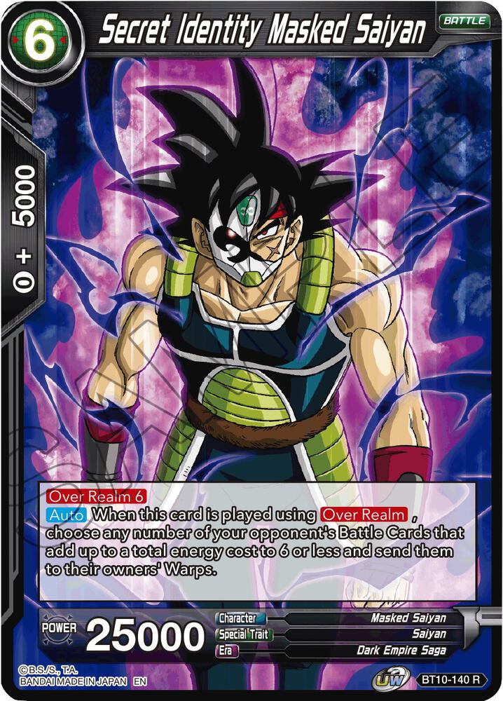 Secret Identity Masked Saiyan Foil BT10-140 Rise of the Unison Warrior Dragonball Super card