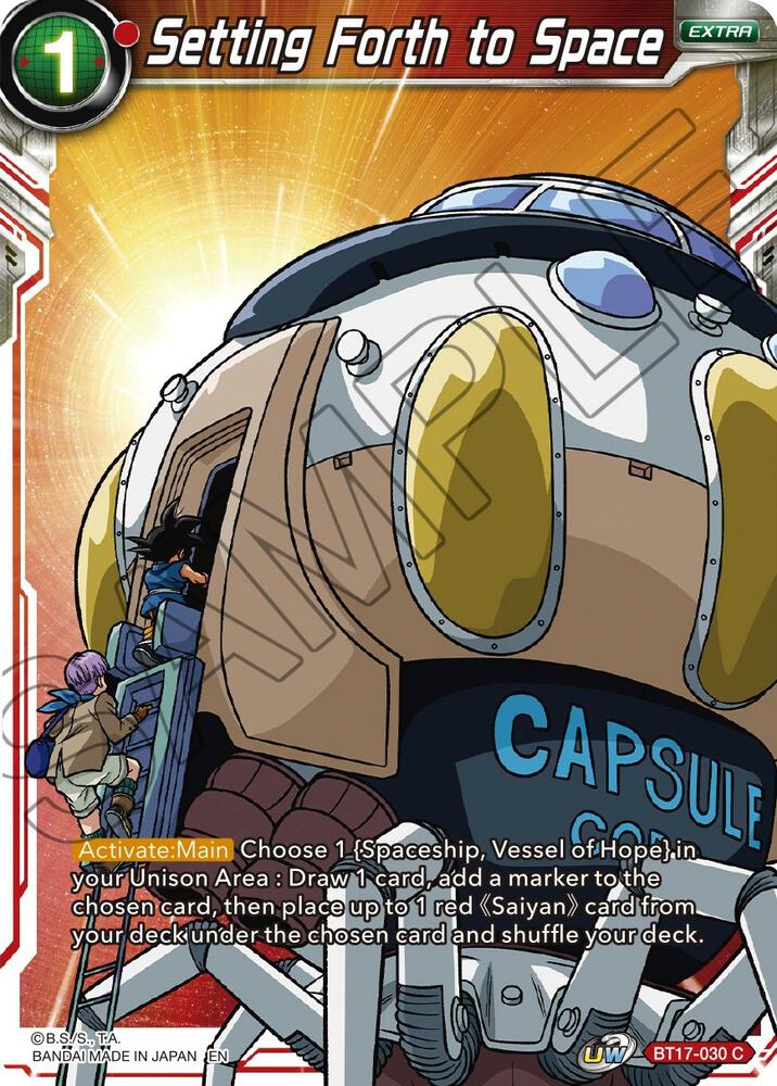 Setting Forth to Space BT17-030 Ultimate Squad Dragonball Super card