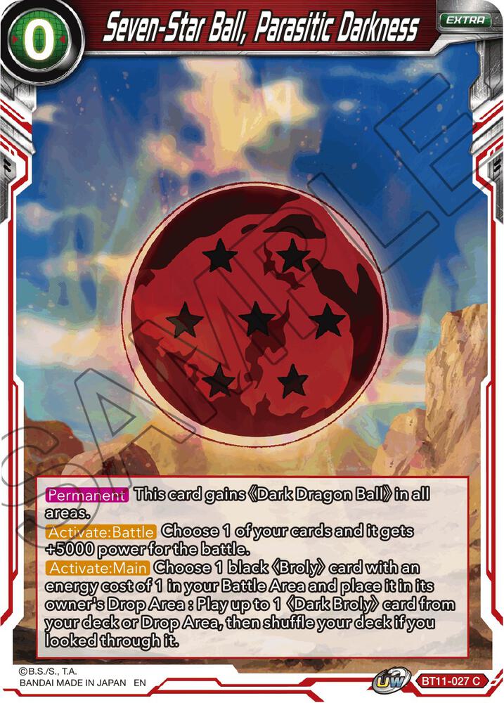 Seven Star Ball Parasitic Darkness BT11-027 Vermilion Bloodline Dragonball Super card