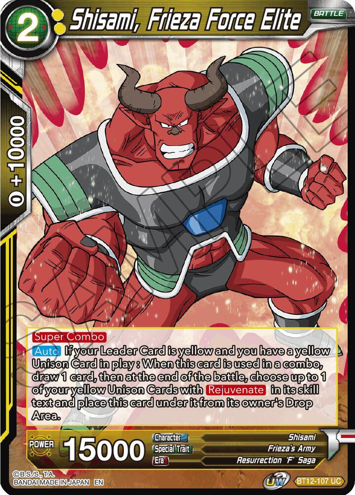Shisami Frieza Force Elite Foil BT12-107 Vicious Rejuvenation Dragonball Super card