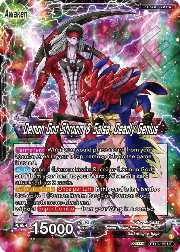 Shroom and Salsa Demon God Shroom and Salsa Deadly Genius Foil BT18-122 Dawn of the Z-Legends Dragonball Super card