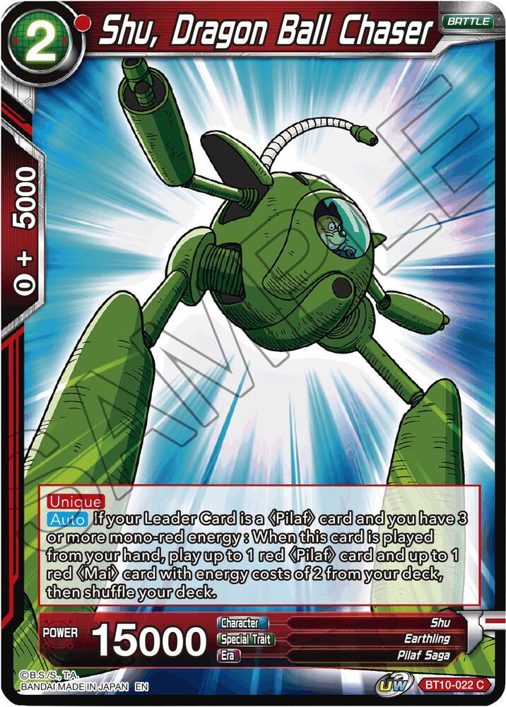 Shu Dragon Ball Chaser Foil BT10-022 Rise of the Unison Warrior Dragonball Super card