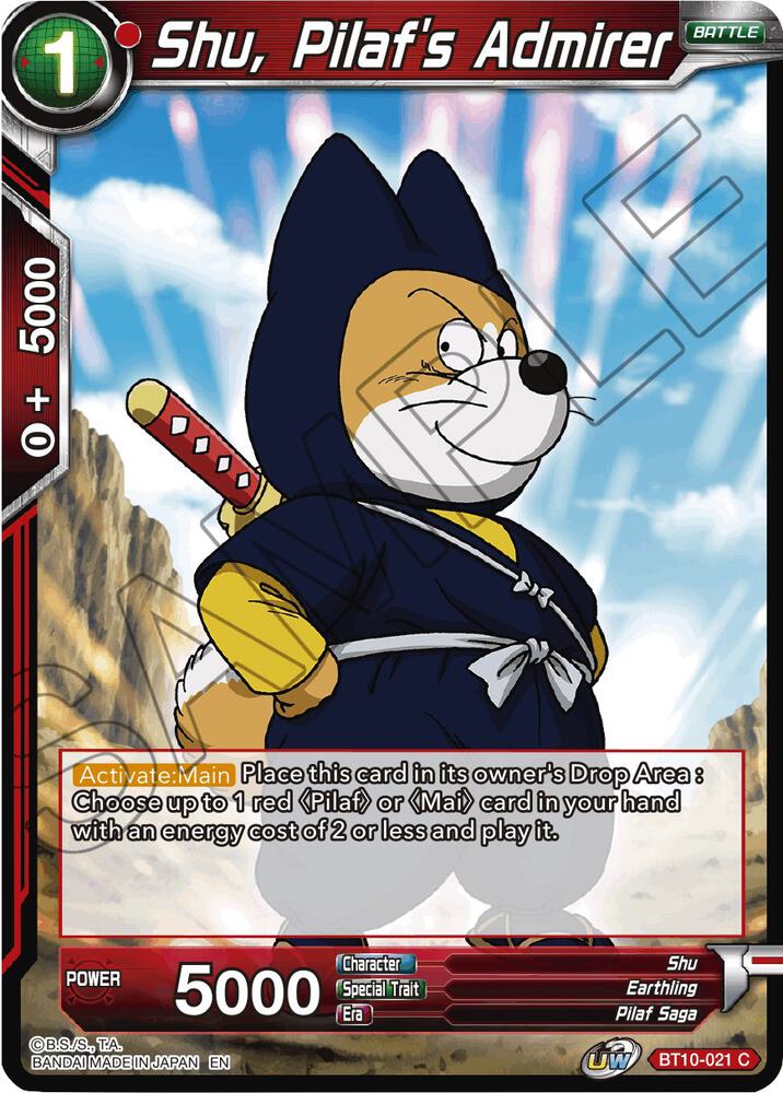 Shu Pilafs Admirer BT10-021 Rise of the Unison Warrior Dragonball Super card