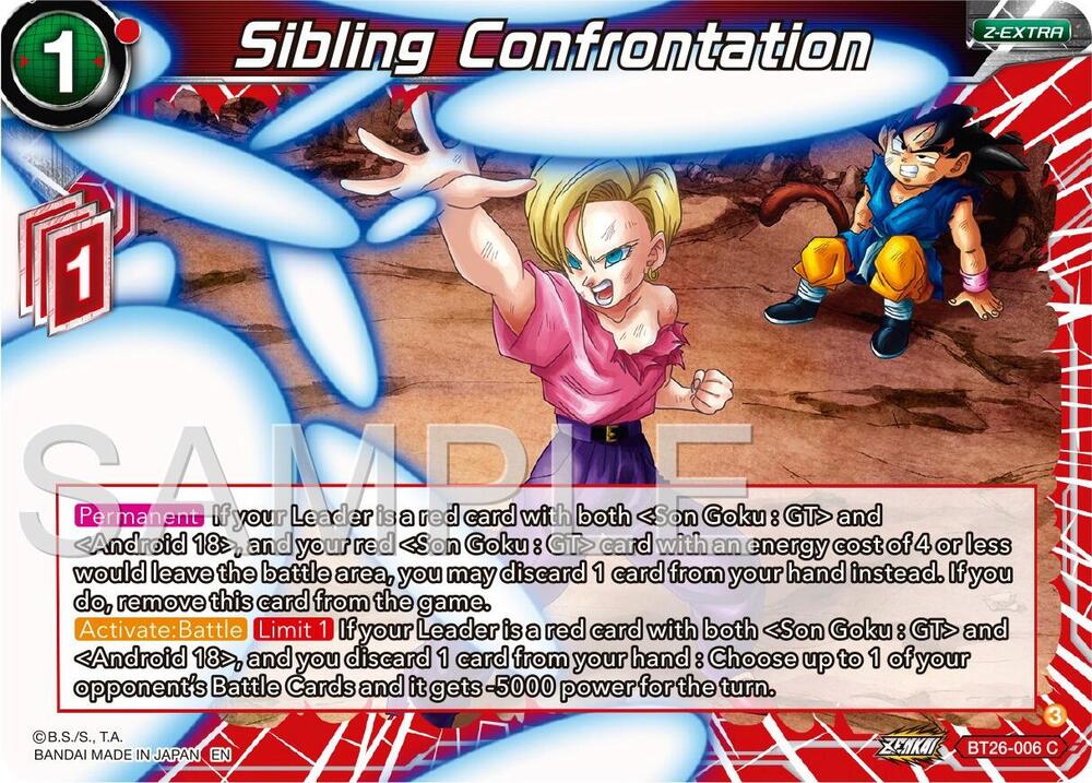 Sibling Confrontation BT26-006 Ultimate Advent Dragonball Super card