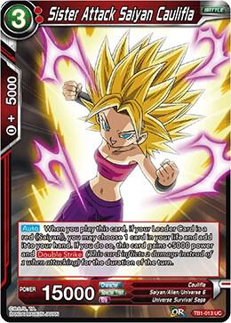 Sister Attack Saiyan Caulifla TB1-013 Tournament of Power Dragonball Super card