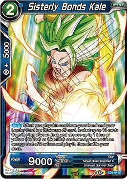 Sisterly Bonds Kale XD1-04 Assault of the Saiyans Dragonball Super card
