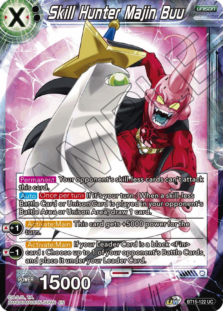 Skill Hunter Majin Buu Foil BT15-122 Saiyan Showdown Dragonball Super card