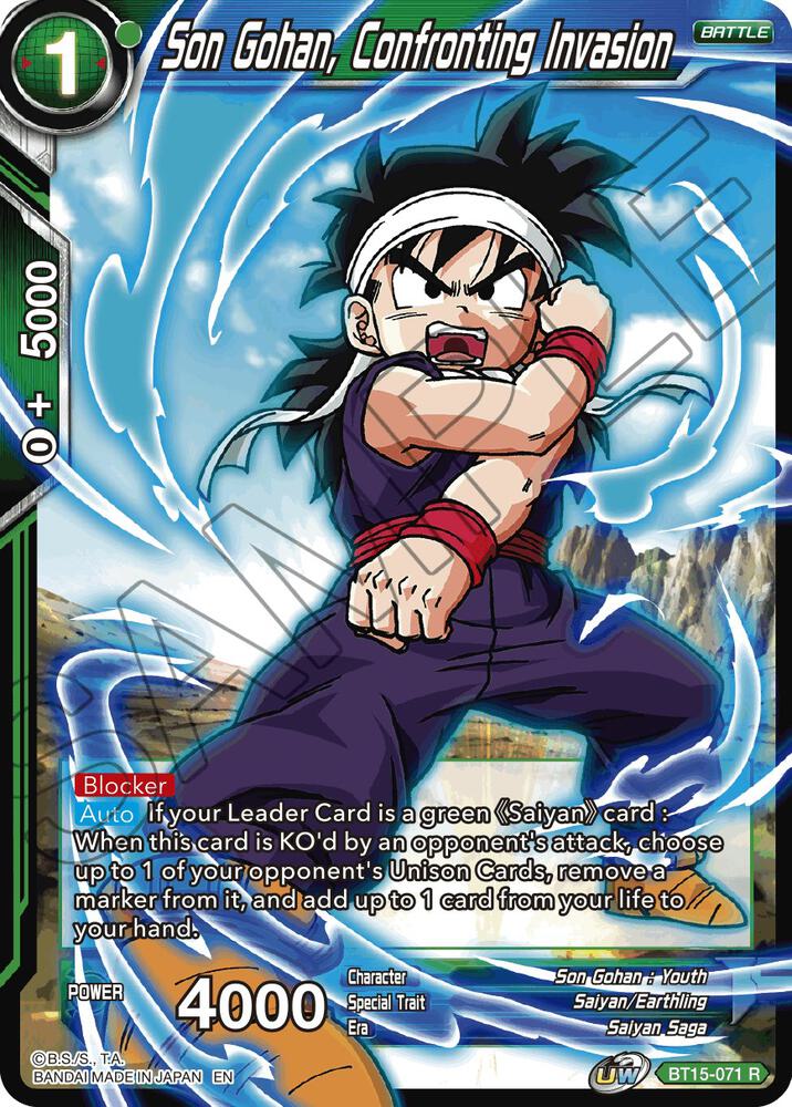 Son Gohan Confronting Invasion BT15-071 Saiyan Showdown Dragonball Super card