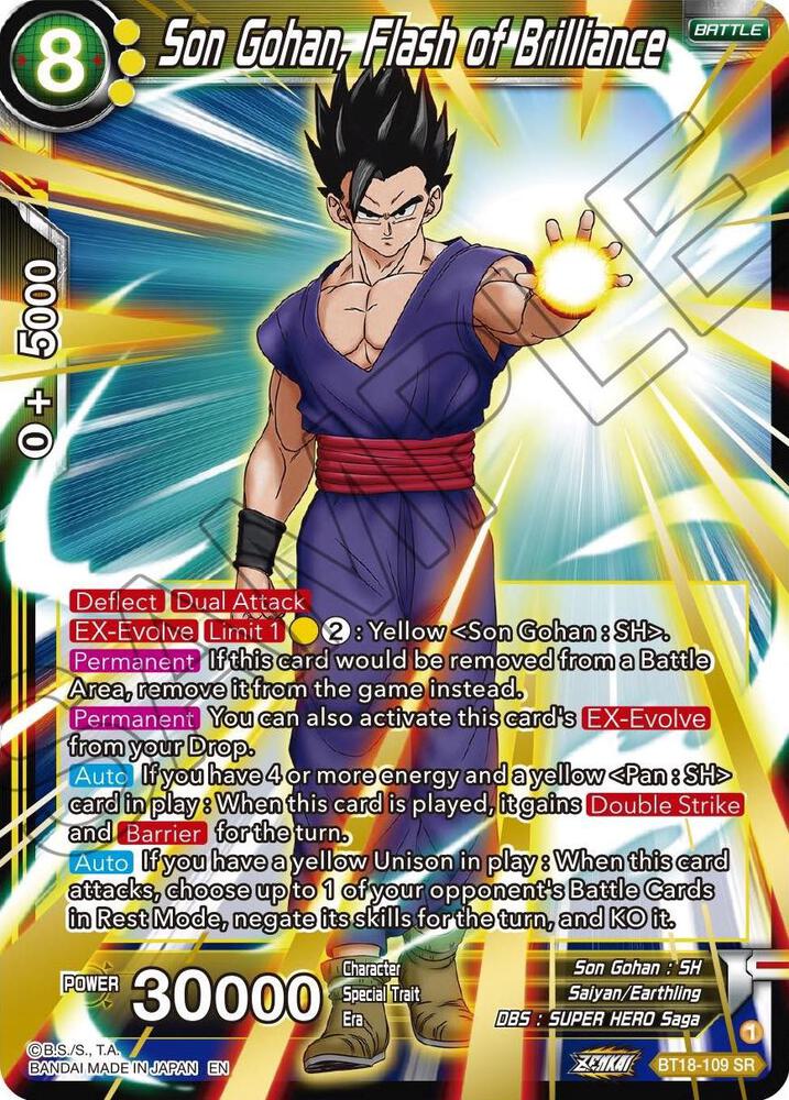 Son Gohan Flash of Brilliance BT18-109 Promotion Cards Dragonball Super card