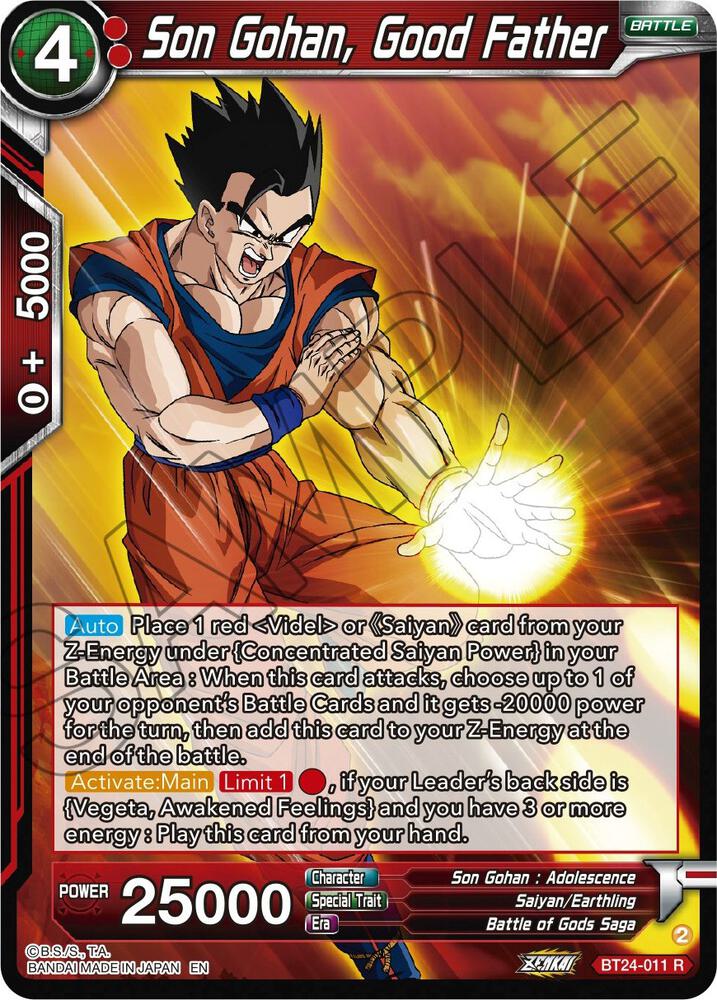 Son Gohan Good Father BT24-011 Beyond Generations Dragonball Super card