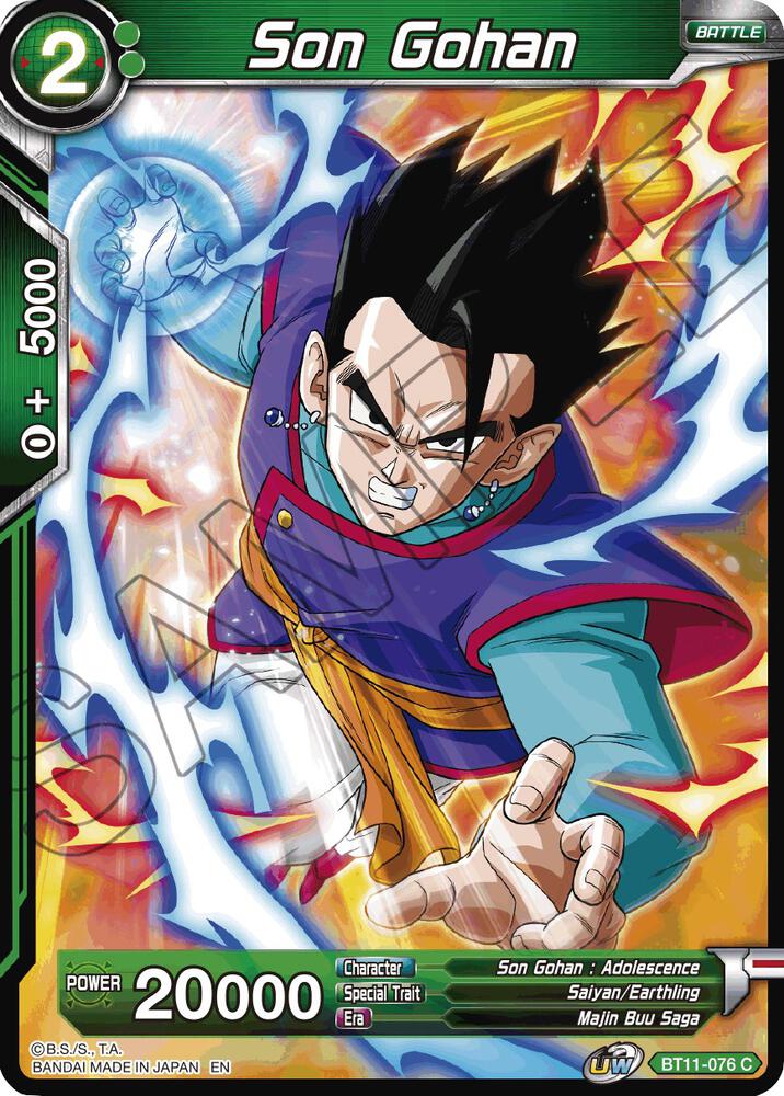 Son Gohan Green Foil BT11-076 Vermilion Bloodline Dragonball Super card