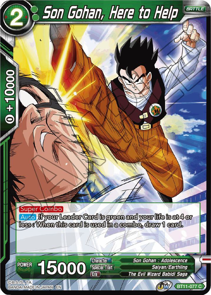 Son Gohan Here to Help Foil BT11-077 Vermilion Bloodline Dragonball Super card