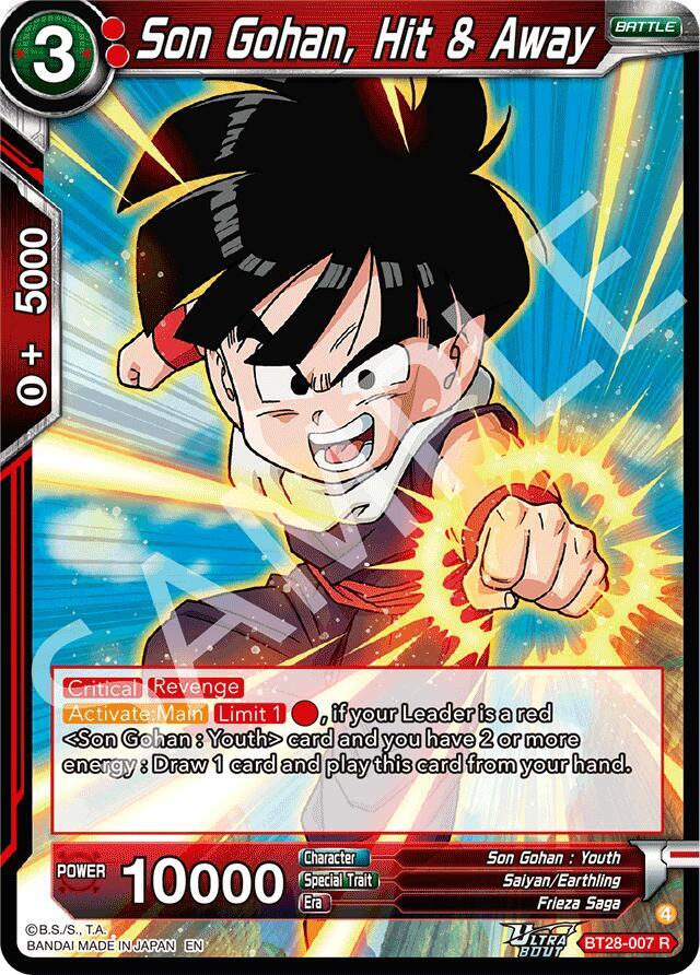 Son Gohan Hit and Away BT28-007 Prismatic Clash Dragonball Super card