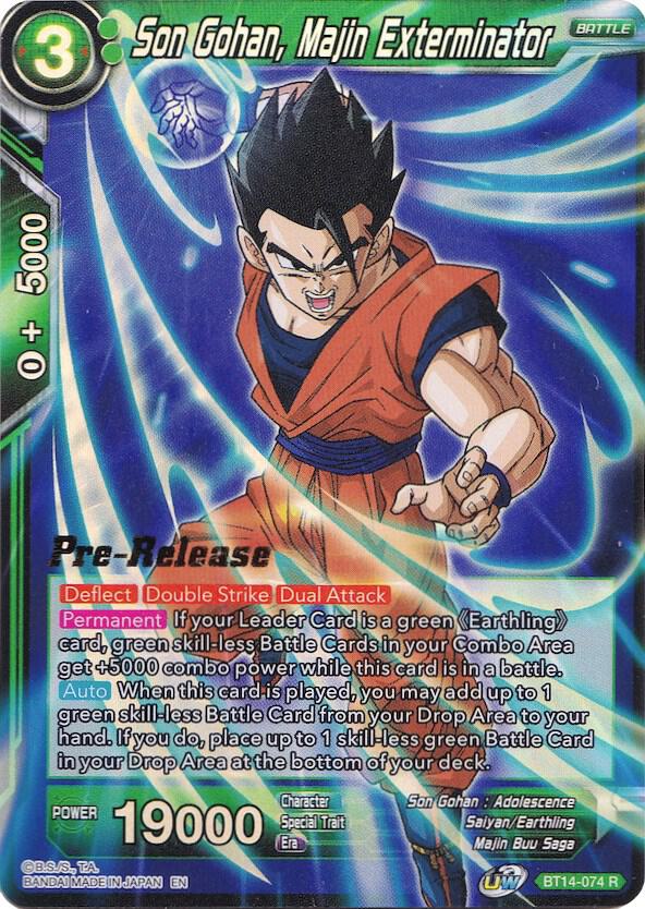 Son Gohan Majin Exterminator BT14-074 Cross Spirits Pre-Release Cards Dragonball Super card