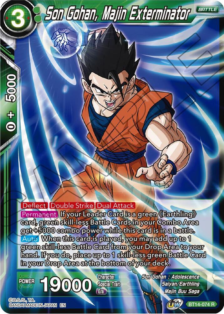 Son Gohan Majin Exterminator BT14-074 Cross Spirits Dragonball Super card