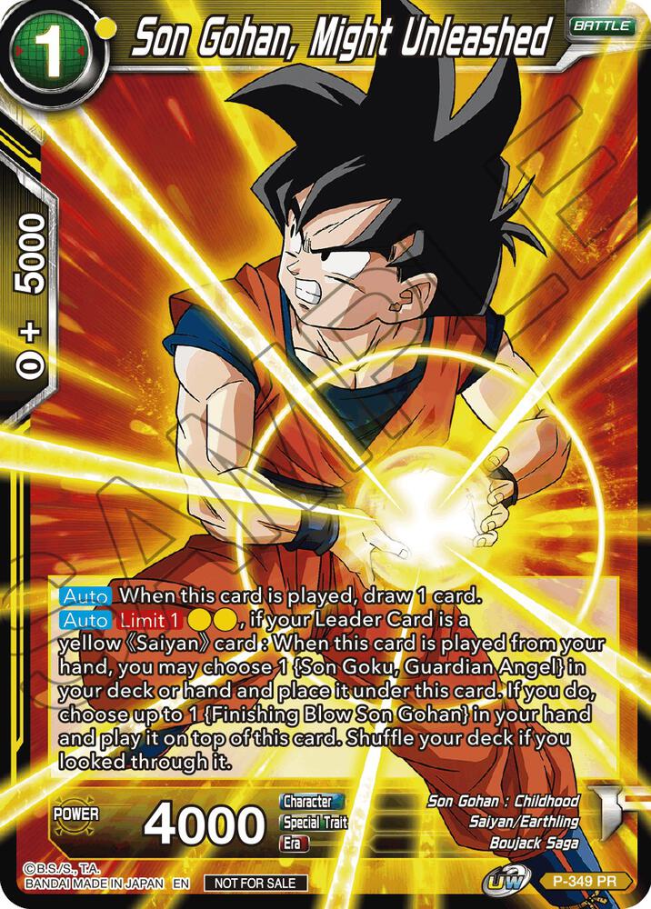 Son Gohan Might Unleashed P-349 Tournament Promotion Cards Dragonball Super card