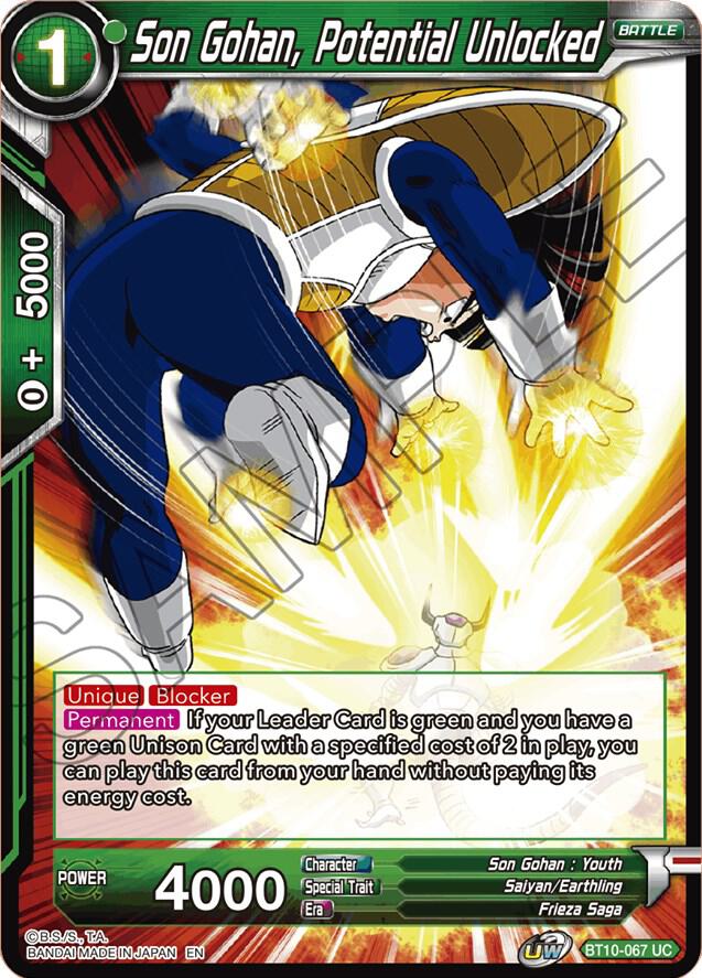 Son Gohan Potential Unlocked Foil BT10-067 Rise of the Unison Warrior Dragonball Super card