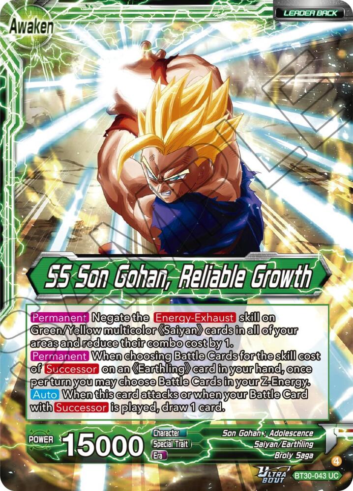 Son Gohan SS Son Gohan Reliable Growth BT30-043 Three Glorious Fighters Dragonball Super card