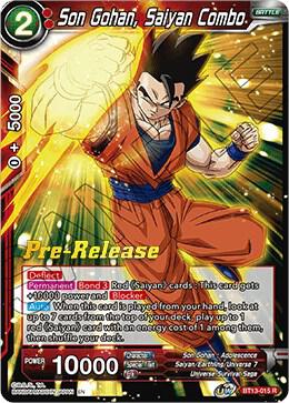 Son Gohan Saiyan Combo BT13-015 Supreme Rivalry Pre-Release Cards Dragonball Super card