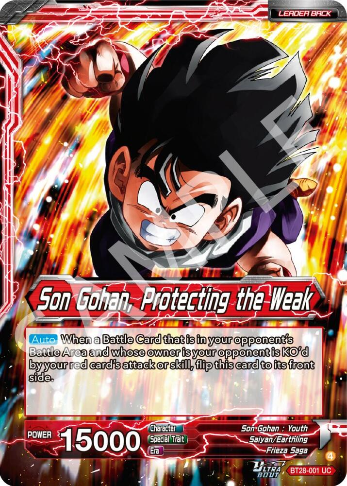 Son Gohan Son Gohan Protecting the Weak BT28-001 Prismatic Clash Dragonball Super card