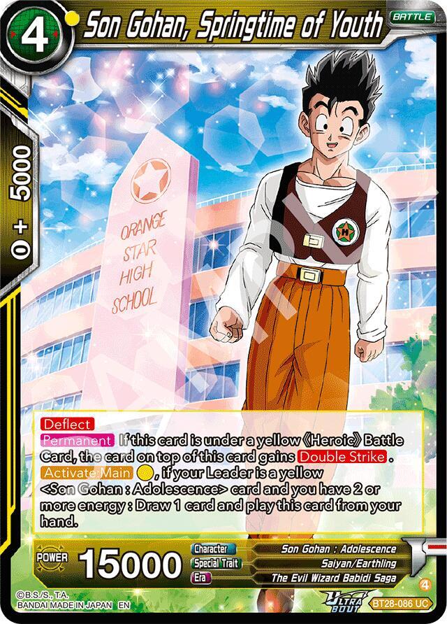 Son Gohan Springtime of Youth Foil BT28-086 Prismatic Clash Dragonball Super card
