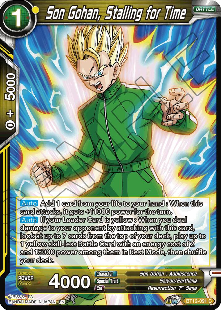 Son Gohan Stalling for Time Foil BT12-091 Vicious Rejuvenation Dragonball Super card