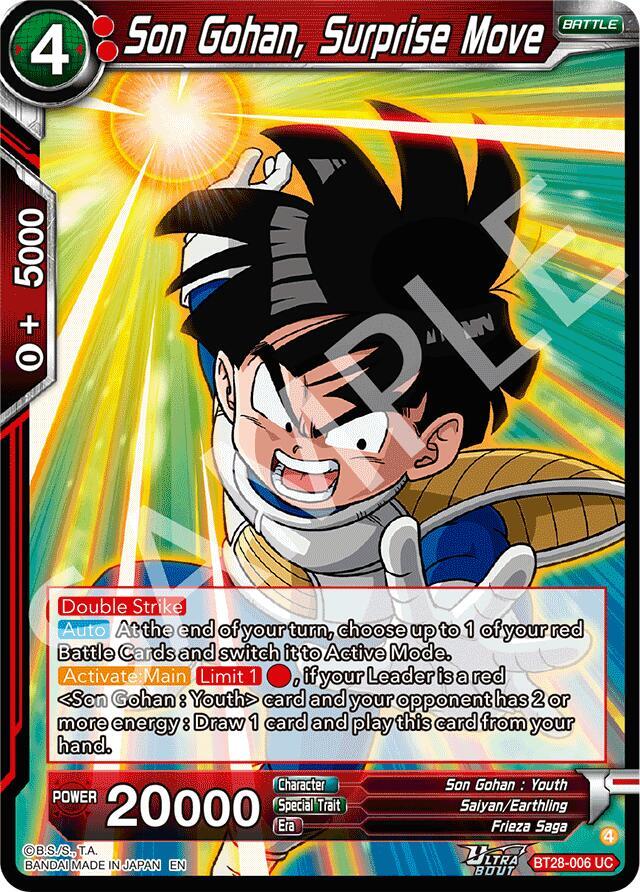 Son Gohan Surprise Move BT28-006 Prismatic Clash Dragonball Super card