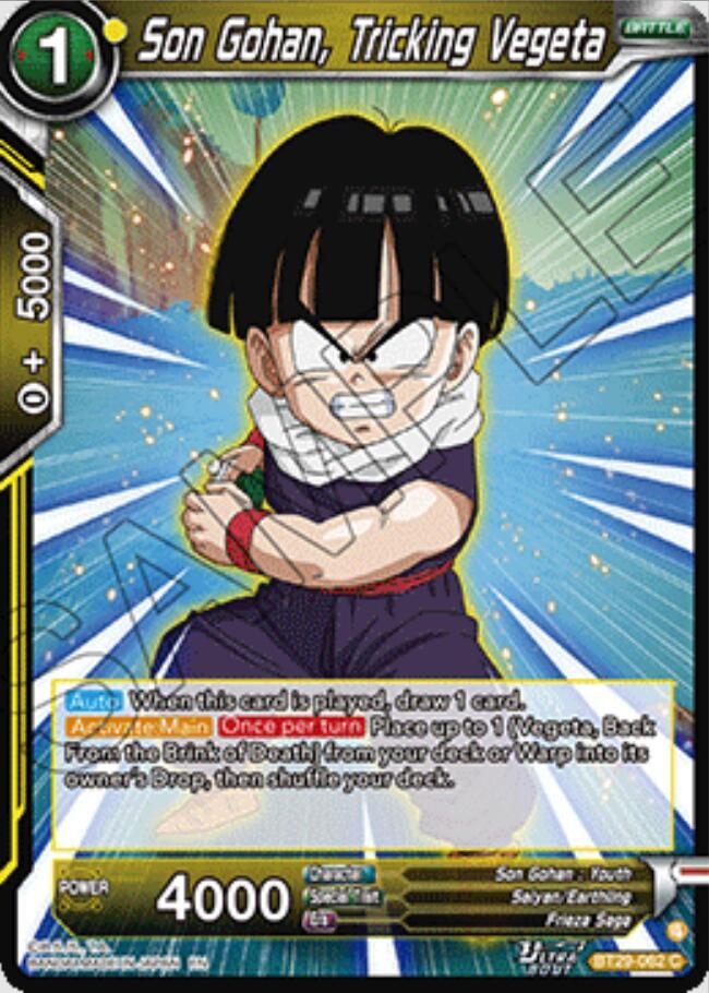 Son Gohan Tricking Vegeta BT29-062 Fearsome Rivals Dragonball Super card
