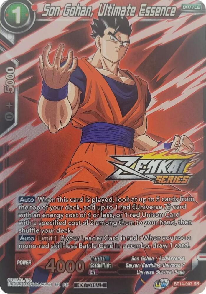 Son Gohan Ultimate Essence Event Pack 10 Alternate Foil BT14-007 Tournament Promotion Cards Dragonball Super card