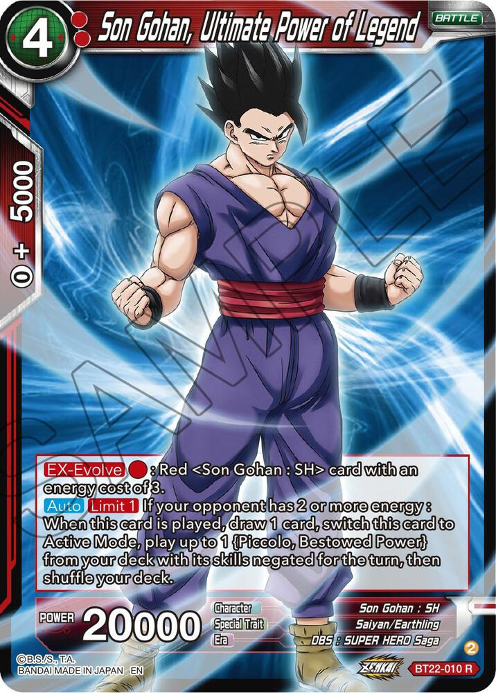 Son Gohan Ultimate Power of Legend Foil BT22-010 Critical Blow Dragonball Super card