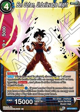 Son Gohan Unbelievable Might BT13-038 Supreme Rivalry Dragonball Super card