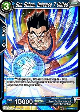 Son Gohan Universe 7 United Foil DB1-023 Draft Box 04 - Dragon Brawl Dragonball Super card