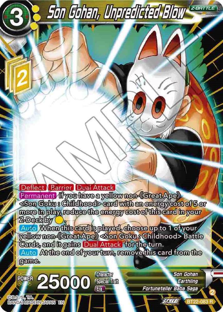 Son Gohan Unpredicted Blow BT22-083 Critical Blow Dragonball Super card