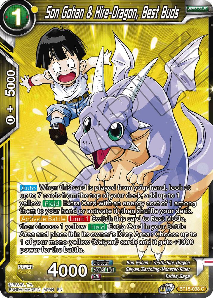 Son Gohan and Hire Dragon Best Buds Foil BT15-098 Saiyan Showdown Dragonball Super card