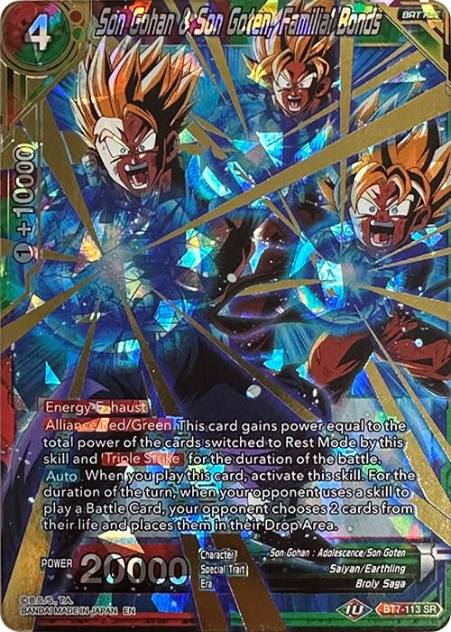 Son Gohan and Son Goten Familial Bonds Reprint BT7-113 Assault of the Saiyans Dragonball Super card