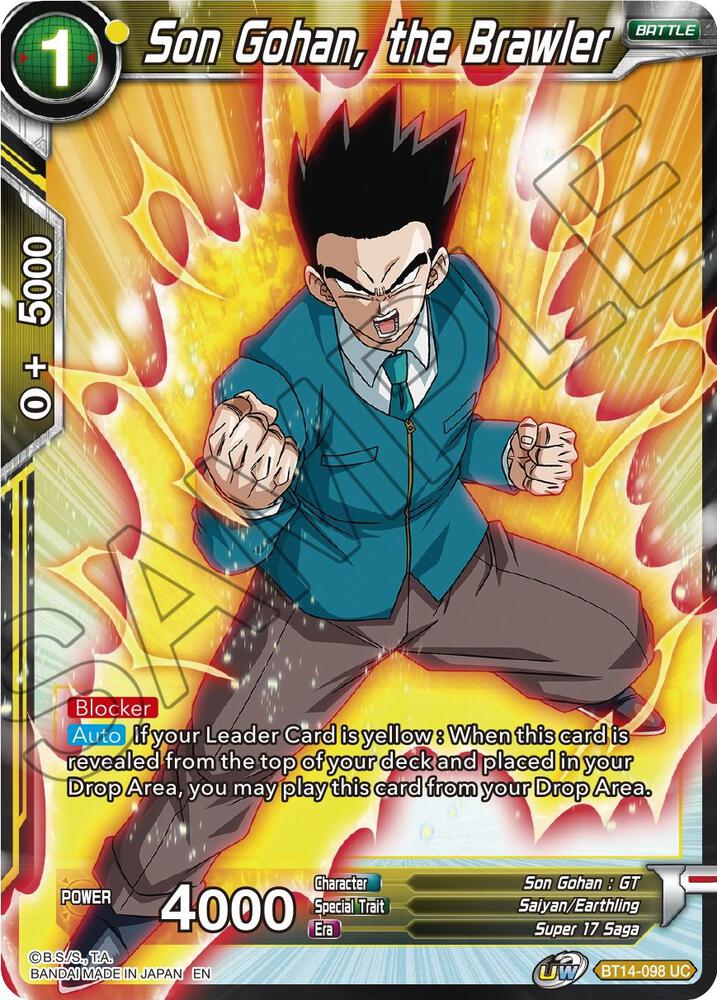 Son Gohan the Brawler BT14-098 Cross Spirits Dragonball Super card