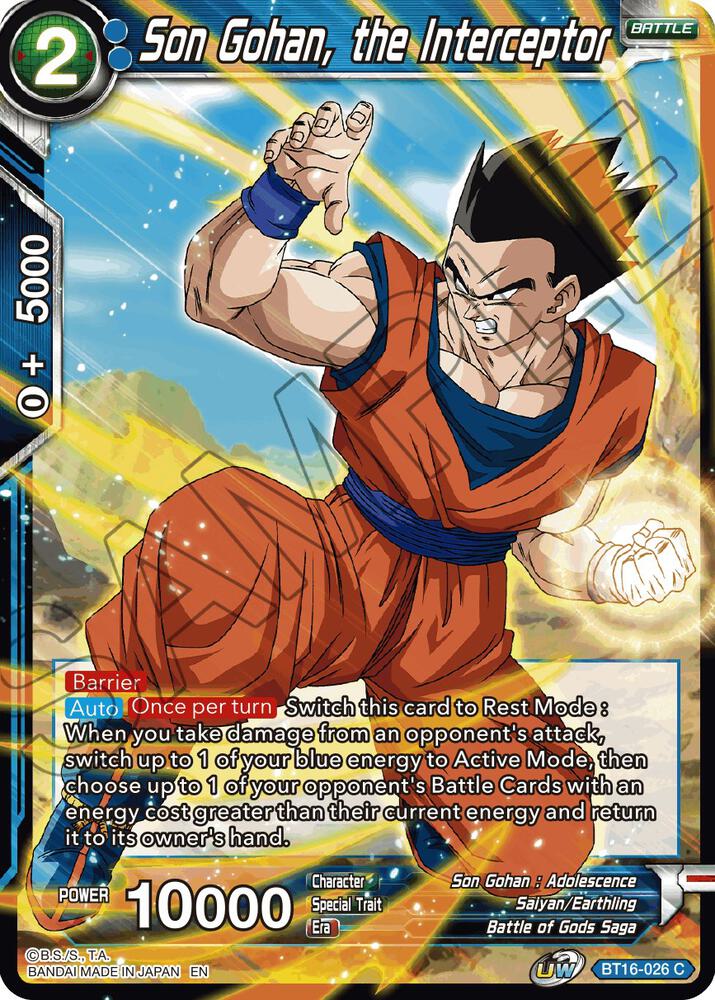 Son Gohan the Interceptor Foil BT16-026 Realm of the Gods Dragonball Super card